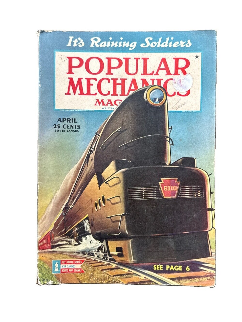 Popular Mechanics Magazine - April 1943 - Streamliner Hits 100-Mile Read Desc.